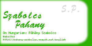 szabolcs pahany business card