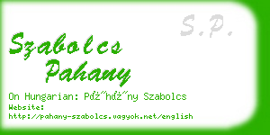 szabolcs pahany business card